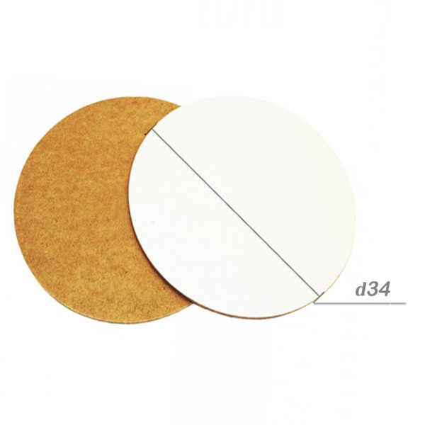 Подложка деревянная белая d340мм h3 мм