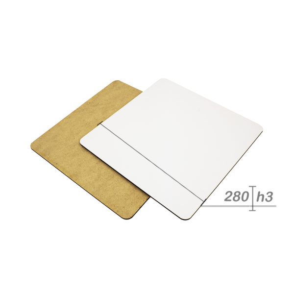 Подложка деревянная квадратная белая 280*280мм h3 мм