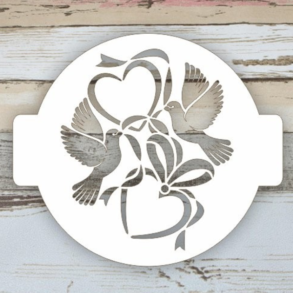 Трафарет для торта "Два голубя" 14 см