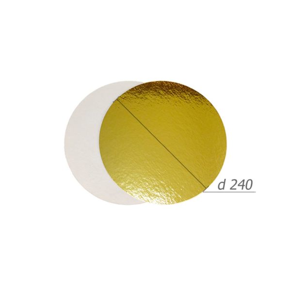 Подложка для торта d240мм h1,5мм золото/жемчуг