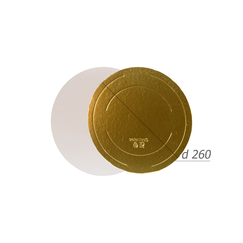 Подложка для торта d260мм h3,2мм золото/жемчуг Подложка для торта d260мм h3,2мм золото/жемчуг