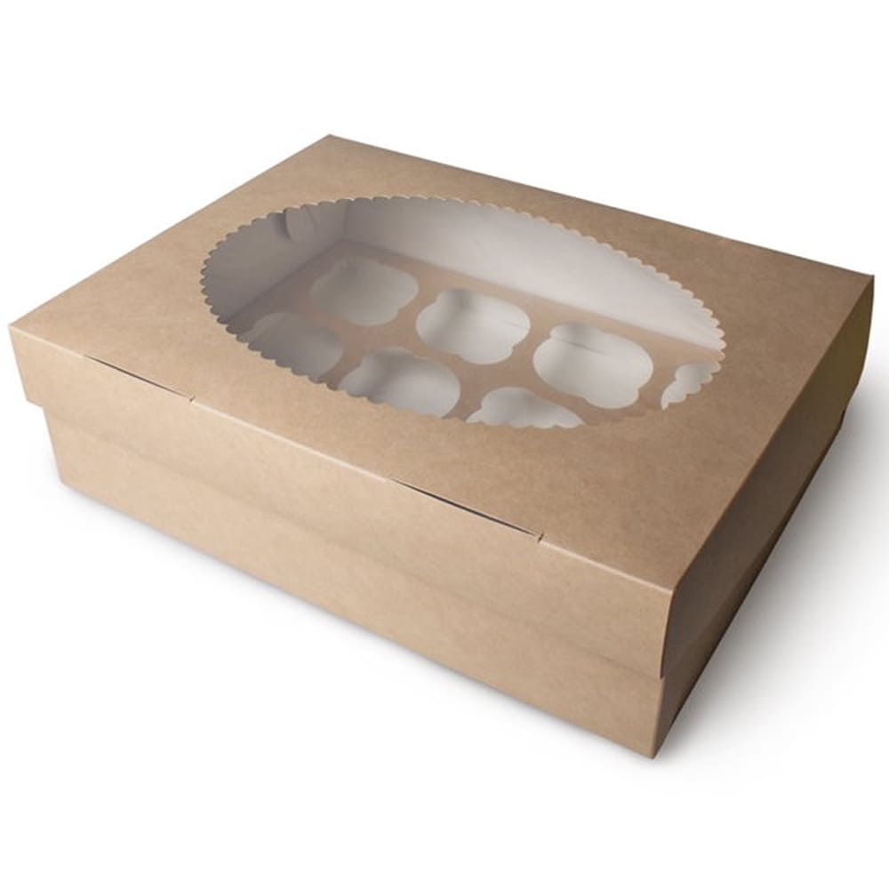 Коробка ECO MUF на 12 капкейков с окном Коробка ECO MUF на 12 капкейков с окном