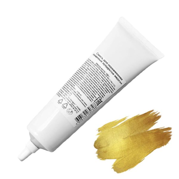 Краситель гелевый ЗОЛОТОЙ "TopDecor", 100г. (Топдекор) пищевой