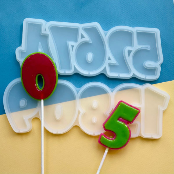 Силиконовая форма "Цифры двойной контур (мультфильм)"