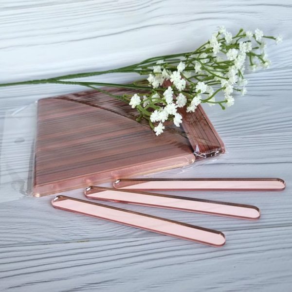 Акриловые палочки для мороженого/эскимо, 10 шт, 11см (розовое золото)