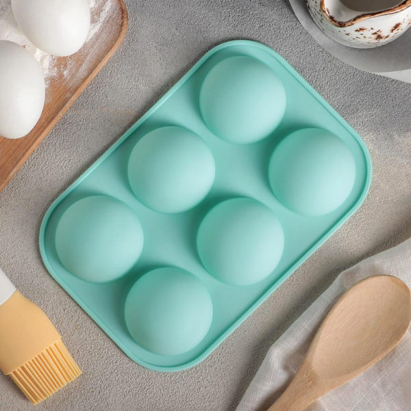 Форма силиконовая "Полусфера" d=6,5 см, 6 ячеек