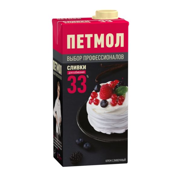 Сливки "ПЕТМОЛ" натуральные у/п 33% 1000 мл