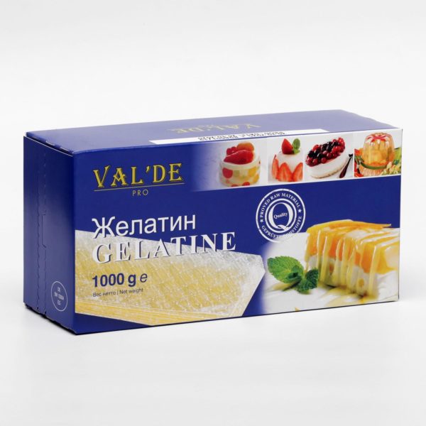 Желатин листовой VALDE, 75г (140 блюм)