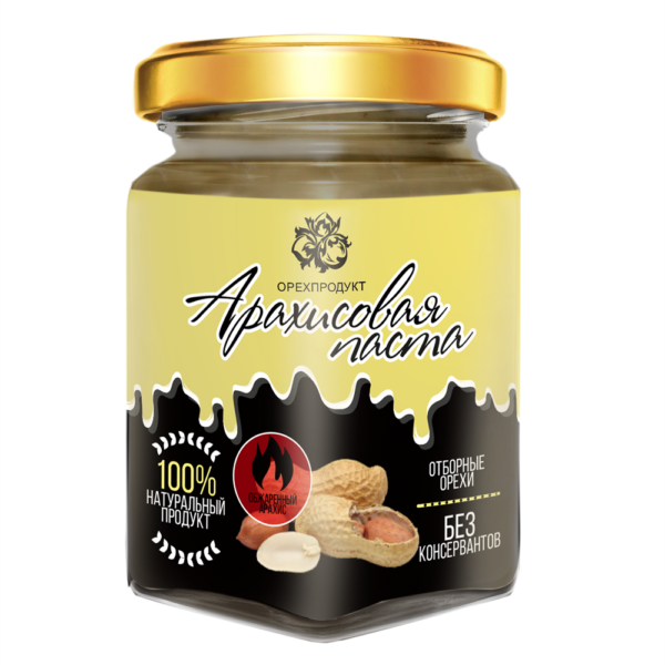 Арахисовая паста обжаренная, 200 г. (ОрехПродукт)