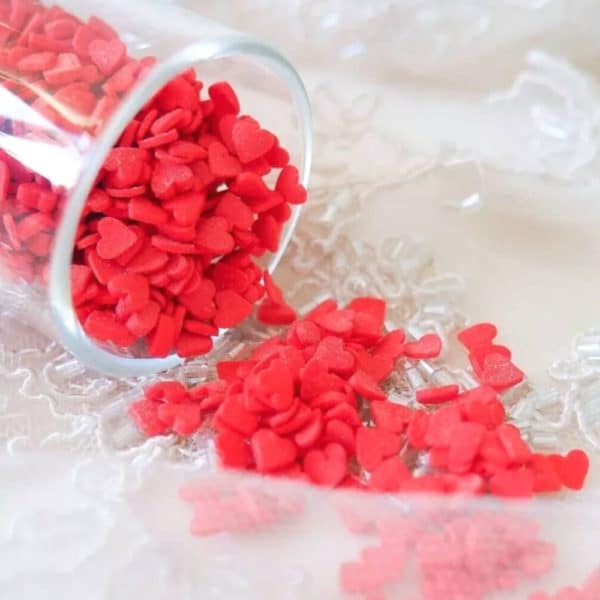 Посыпка Сердечки красные 4мм МИНИ 50г.