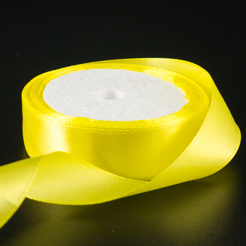 Лента атласная ЖЕЛТАЯ (15), 20 мм × 30 м