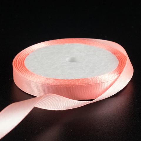 Лента атласная РОЗОВАЯ (66), 10 мм × 30 м