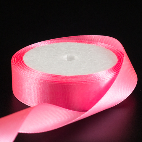 Лента атласная РОЗОВЫЙ НЕОН (05), 20 мм × 30 м