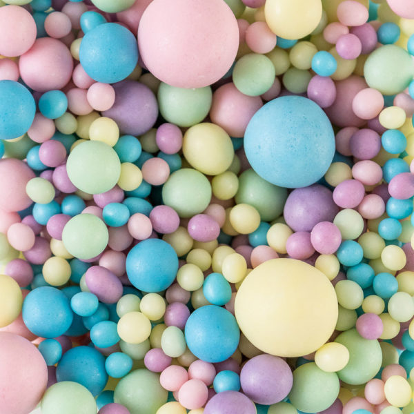 Драже рисовое в глазури (Голубой/желтый/розовый/изумруд/сиреневый МИКС) 50г.