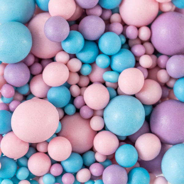 Драже рисовое в глазури (Голубой/сиреневый/розовый МИКС) 50г.