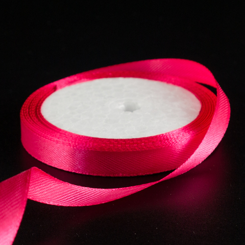 Лента атласная ФУКСИЯ (28), 10 мм × 30 м
