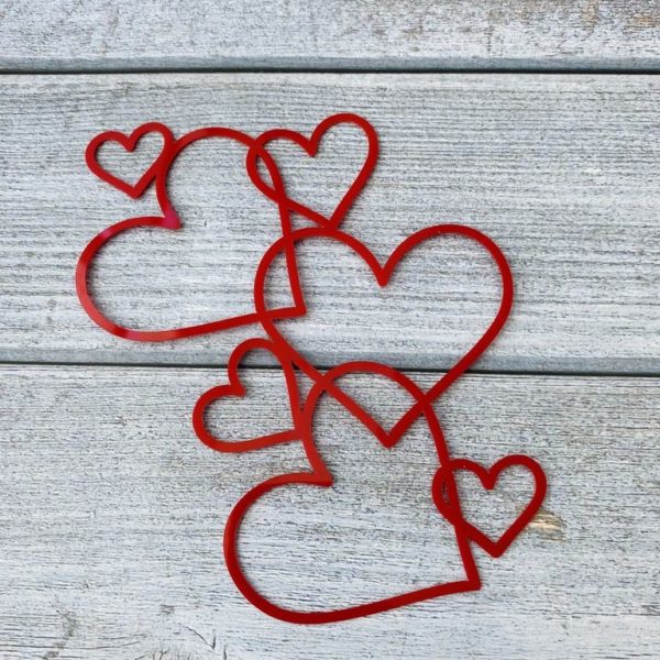 Топпер "Сердца сквозные", красные