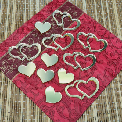 Топпер "Сердце двойное" 12шт (золото)