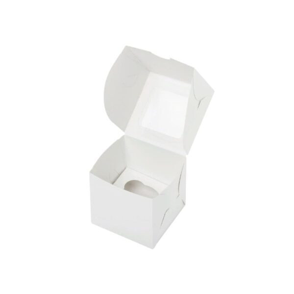 Коробка на 1 капкейк БЕЛАЯ с ОКНОМ
