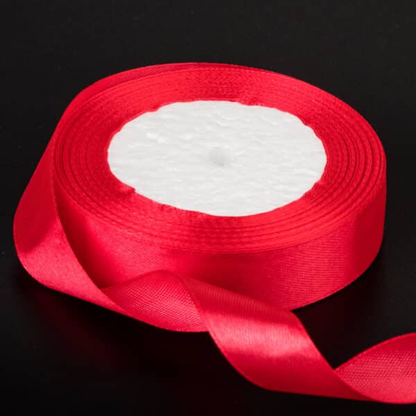 Лента атласная Коралловая (129), 20 мм × 25 м