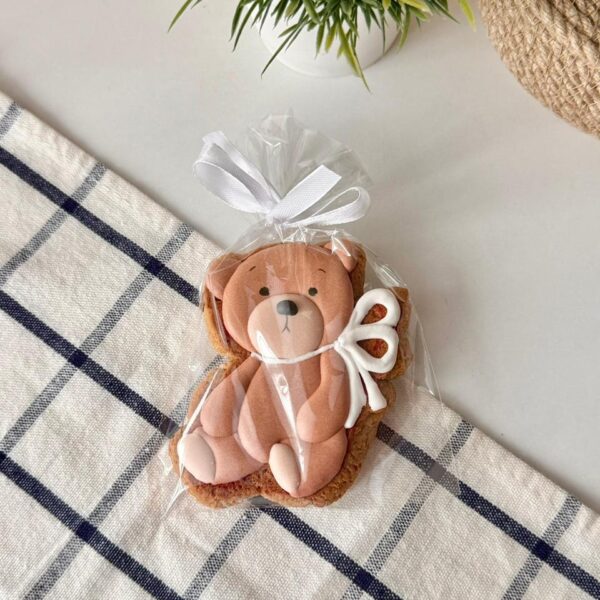 Пряник Мишка с белым бантом