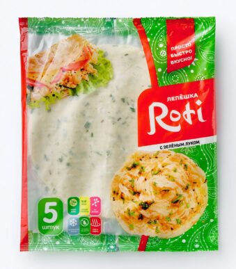 Лепешка "ROTI" с Зеленью, 450г, 5шт (Роти, Халяль)