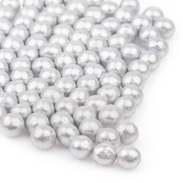 Драже рисовое в глазури (Блеск Серебро) 12-13мм 50г.